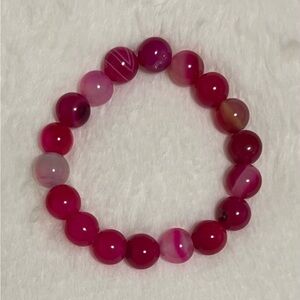 NWOT Natural Pink Agate Bracelet